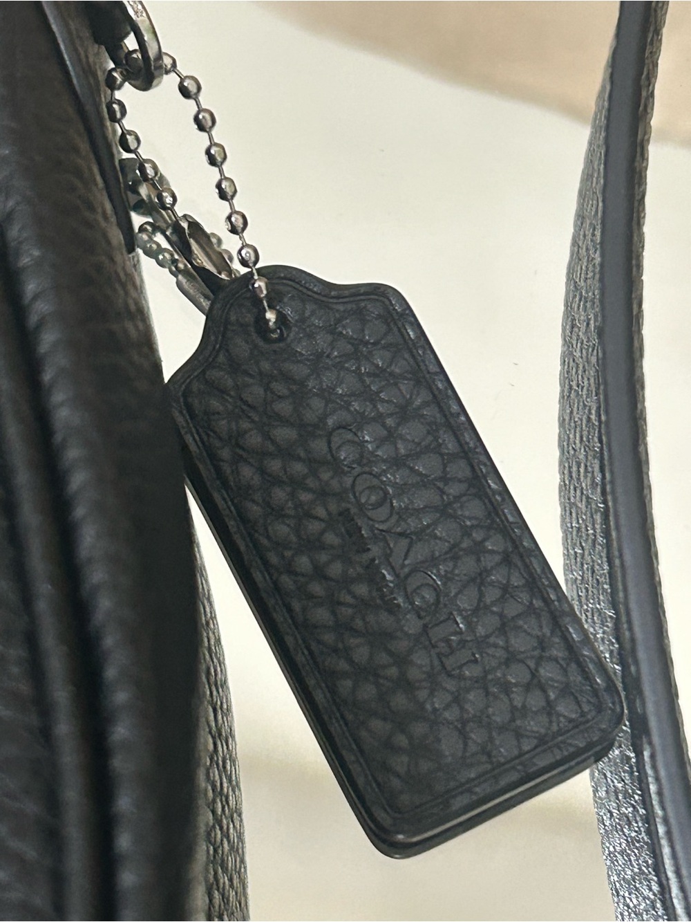 Coach Black Pebble Leather Crescent Shoulder Bag with Silver Hardware - Picture 8 of 9
